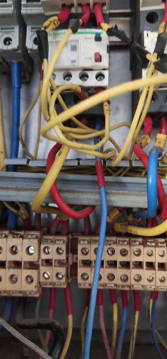 Bore motor control panel terminal block and cable routing completed by AN Repair Services in Kamareddy